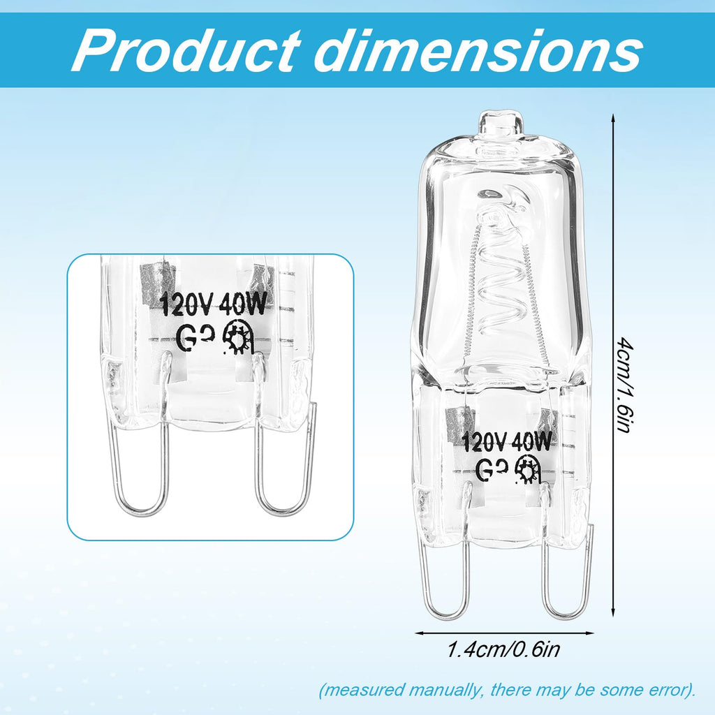 BTFO 4pcs G9 120V 40W Halogen Light Bulbs Under Hood for Microwave Oven