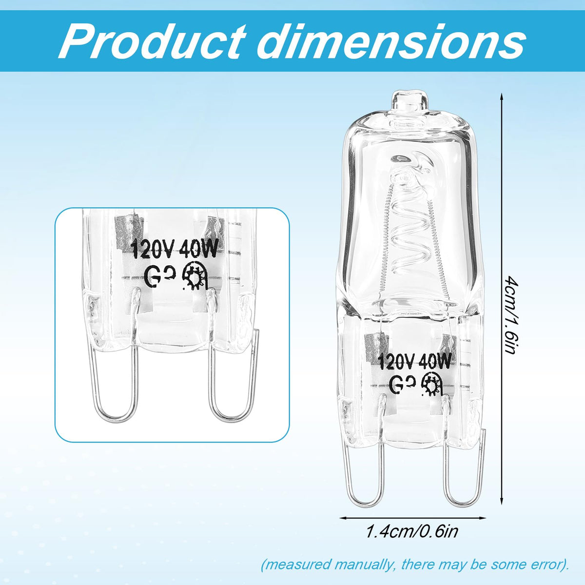 BTFO 4pcs G9 120V 40W Halogen Light Bulbs Under Hood for Microwave Oven