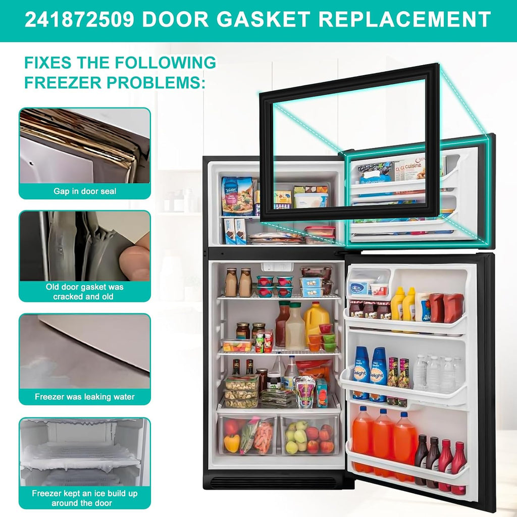 Upgraded 241872509 Refrigerator Freezer Door Gasket Replacement Compatible w/Frigidaire Freezer Door Seal