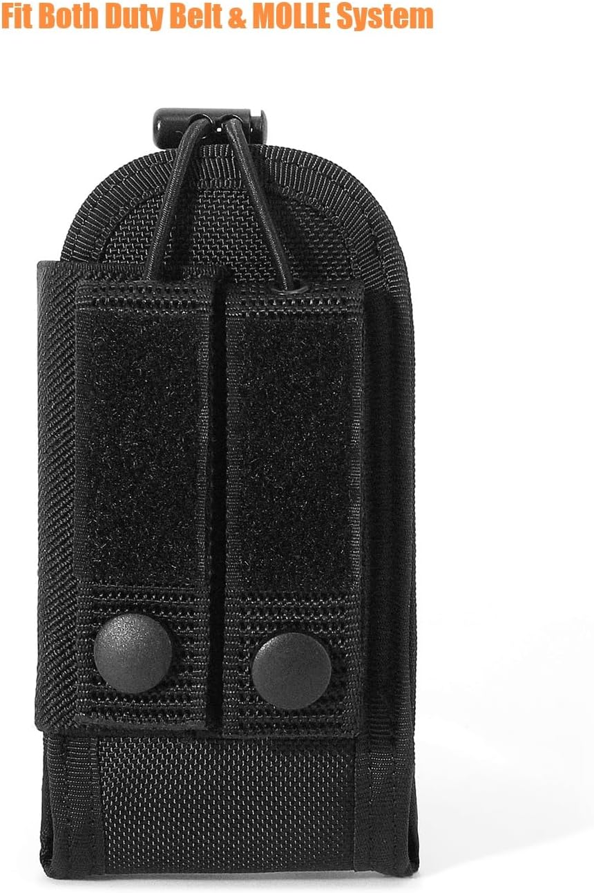 Universal Radio Holder Two Ways Radio Holster Walkie Talkies Pouch Duty Belt Nylon Case with Adjustable Elastic Flap