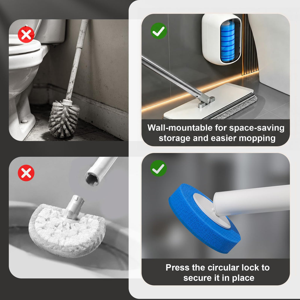 Disposable Toilet Brush Set, 35 Refills