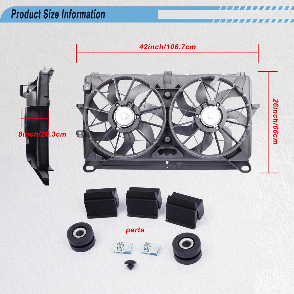 Radiator Cooling Fan Compatible with 07-13 Avalanche Silverado 1500