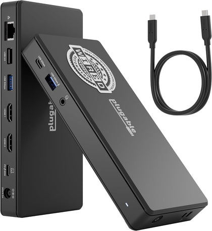 USB-C Docking Station Dual Monitor 4K 60Hz (2×HDMI), 65W Charging, Gigabit Ethernet, USB-C & 3×USB-A 5Gbps, Audio