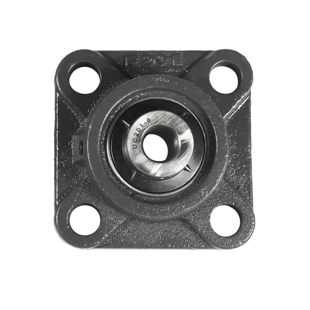 HQRP 4-Pack UCF201-8 Pillow Block Bearing 1/2 inch Bore, 4-Bolt Flange Mounted, Solid Base, Self-Alignment, Square