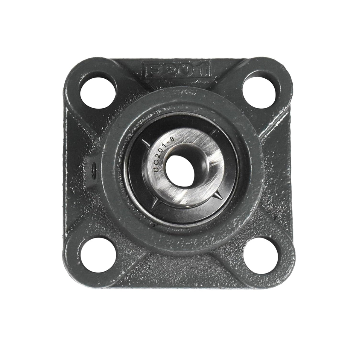 HQRP 4-Pack UCF201-8 Pillow Block Bearing 1/2 inch Bore, 4-Bolt Flange Mounted, Solid Base, Self-Alignment, Square
