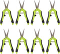 8 Pack 6.5 Inch Bud Trimming Scissors, Professional Stainless Steel Gardening Hand Pruners Micro-Tip Pruning Snips