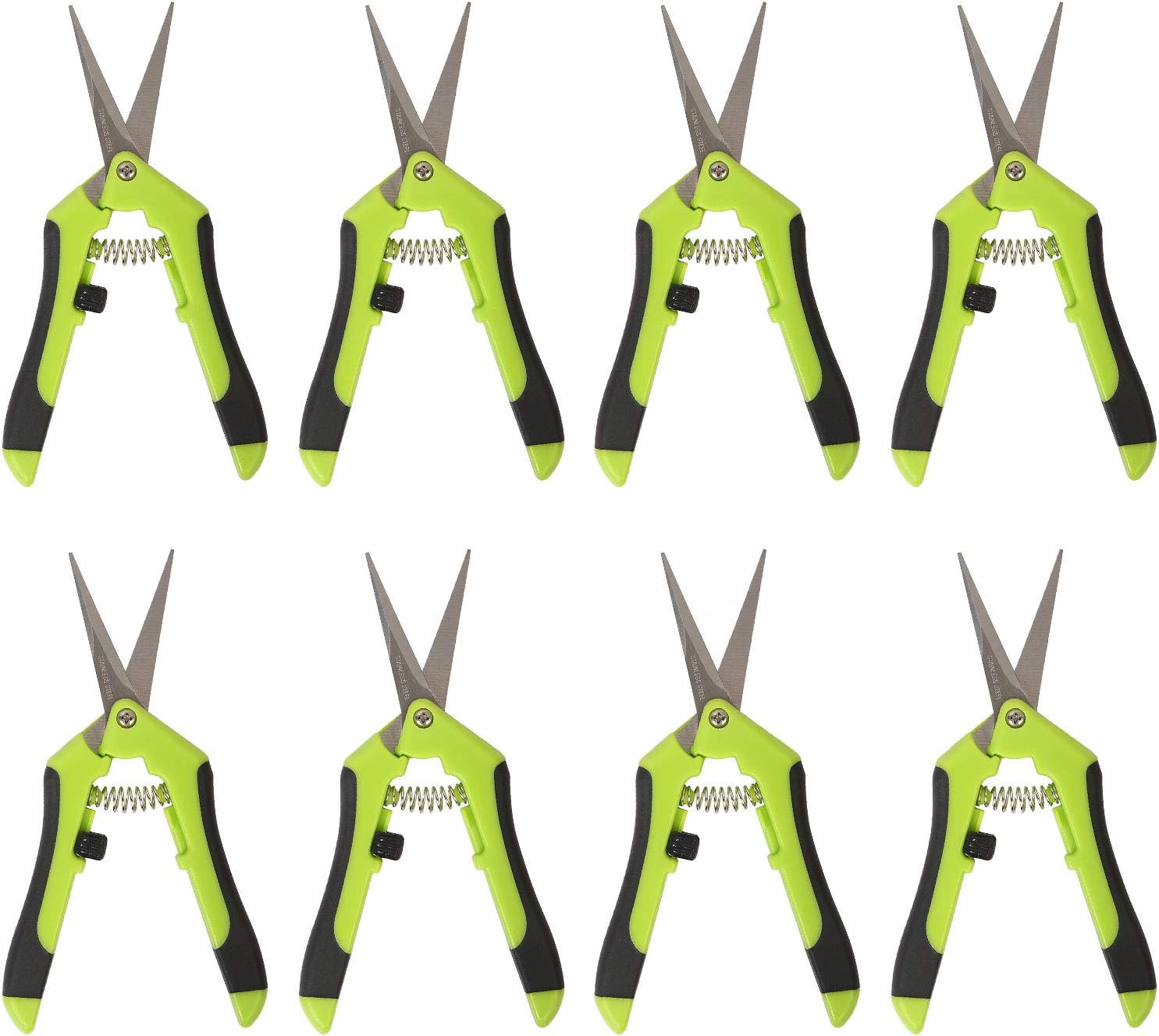 8 Pack 6.5 Inch Bud Trimming Scissors, Professional Stainless Steel Gardening Hand Pruners Micro-Tip Pruning Snips