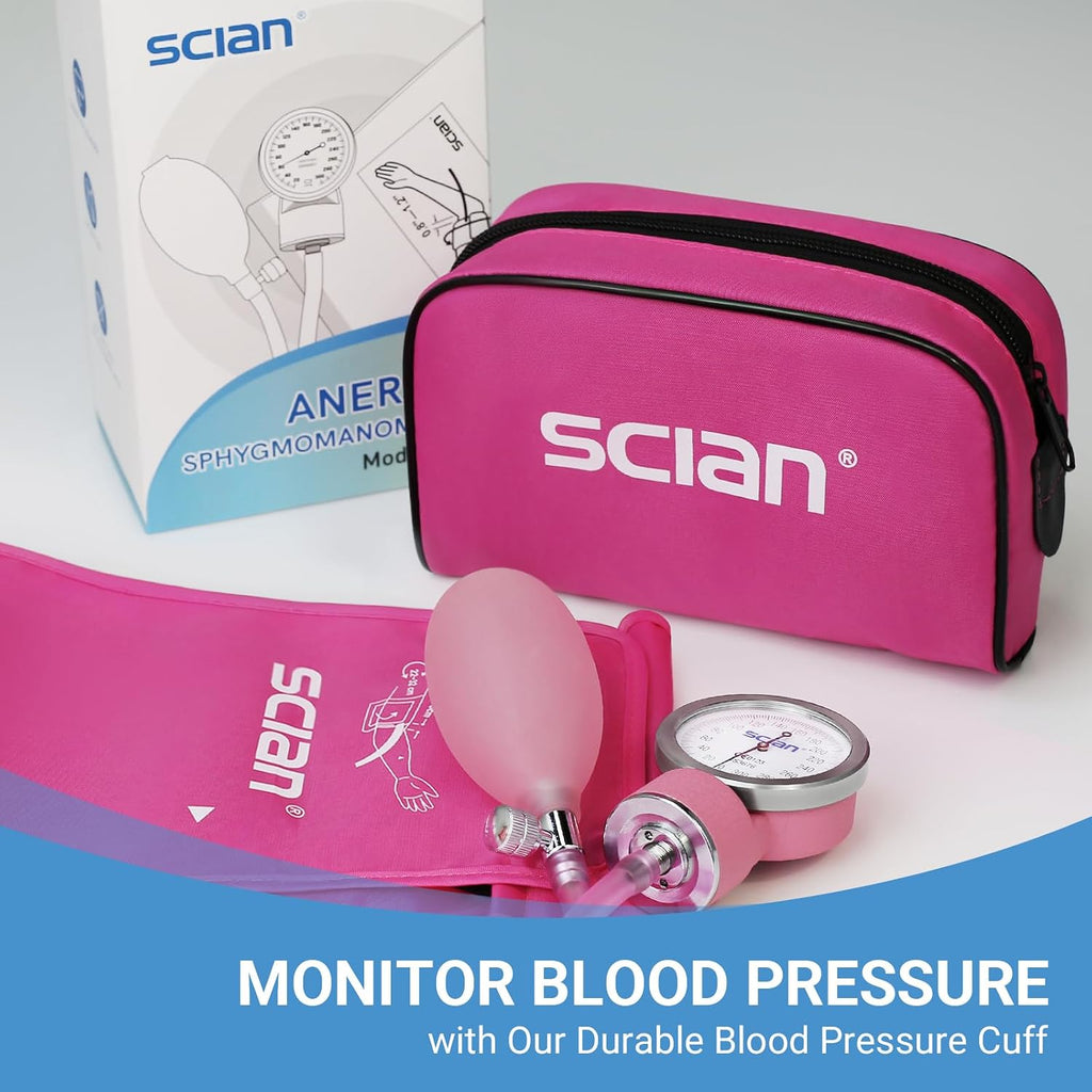 Manual Blood Pressure Cuff - Aneroid Sphygmomanometer with European Cuff 8.7-16.5" and D-Ring, Come with Carrying Bag