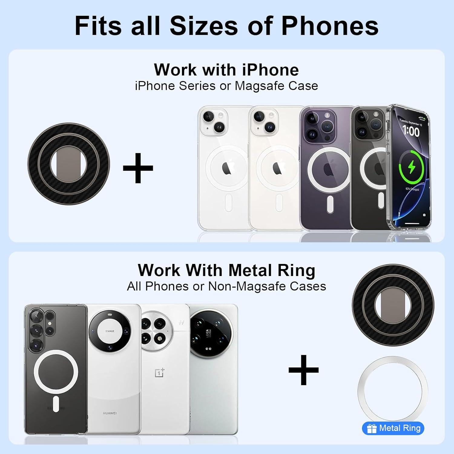 Magnetic Phone Grip Stand MagSafe Ring Holder for Samsung Galaxy S26 Ultra | Magnet Gym Finger Grip Kickstand