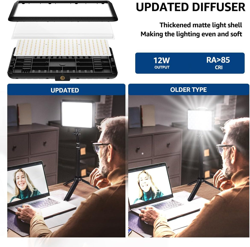 LED Photography Lighting Kit, 2-Pack 8” Portable Video Light with 29" Adjustable Tripod Stand, 2800K-6500K Dimmable