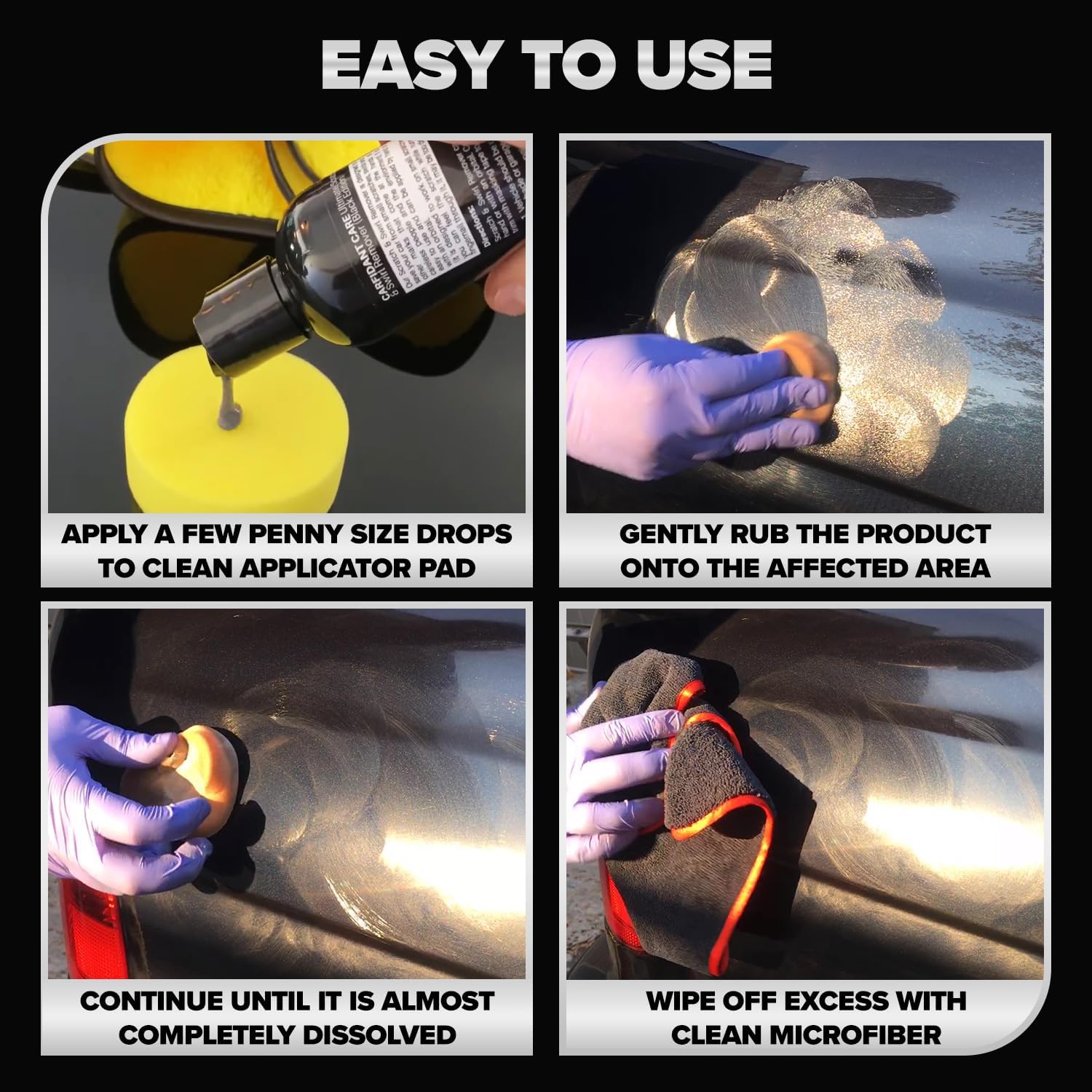 Black Scratch and Swirl Remover - Car Scratch Remover for Paint Scratches - Polishing Compound for Cars Kit with