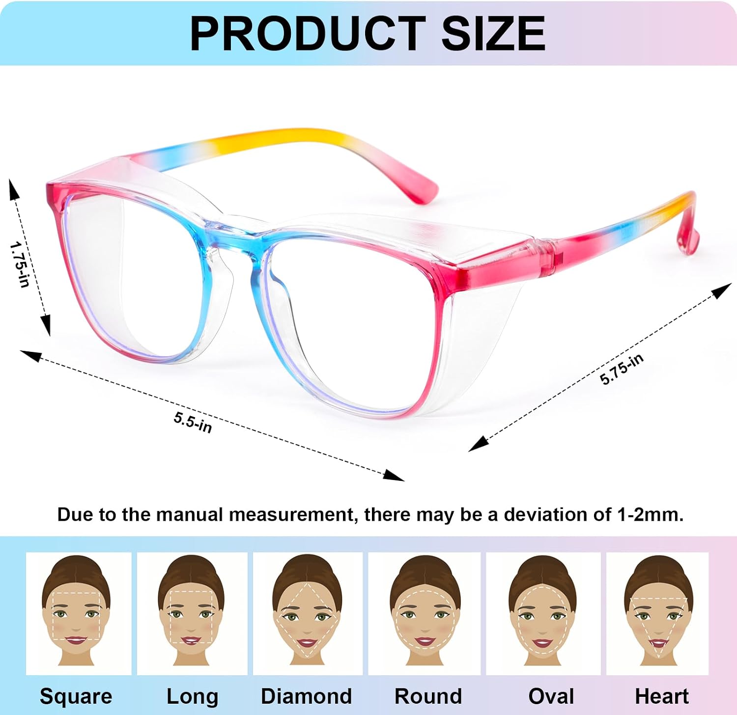 4 Pack Safety Glasses Anti Fog Goggles, Blue Light Blocking Stylish Safety Glasses for Women Nurses Protective Eyewear