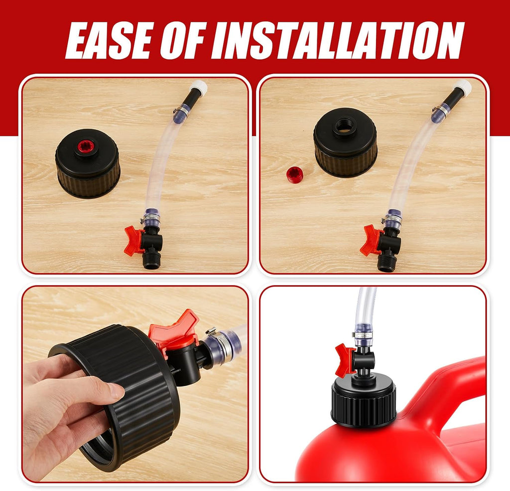 4 Pieces Racing Fuel Jug Cap Racing Fuels Filler Hose 5 Gallon Gas Can Cap with Hose Kits for Gasoline 5 Gallon