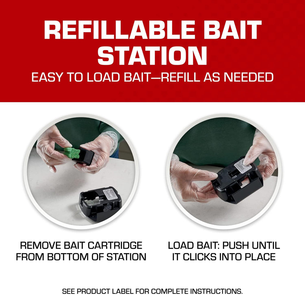 Mouse Killer, Child & Dog Resistant, Refillable Station and 16 Baits | Weather-Resistant Indoor/Outdoor Bait Station