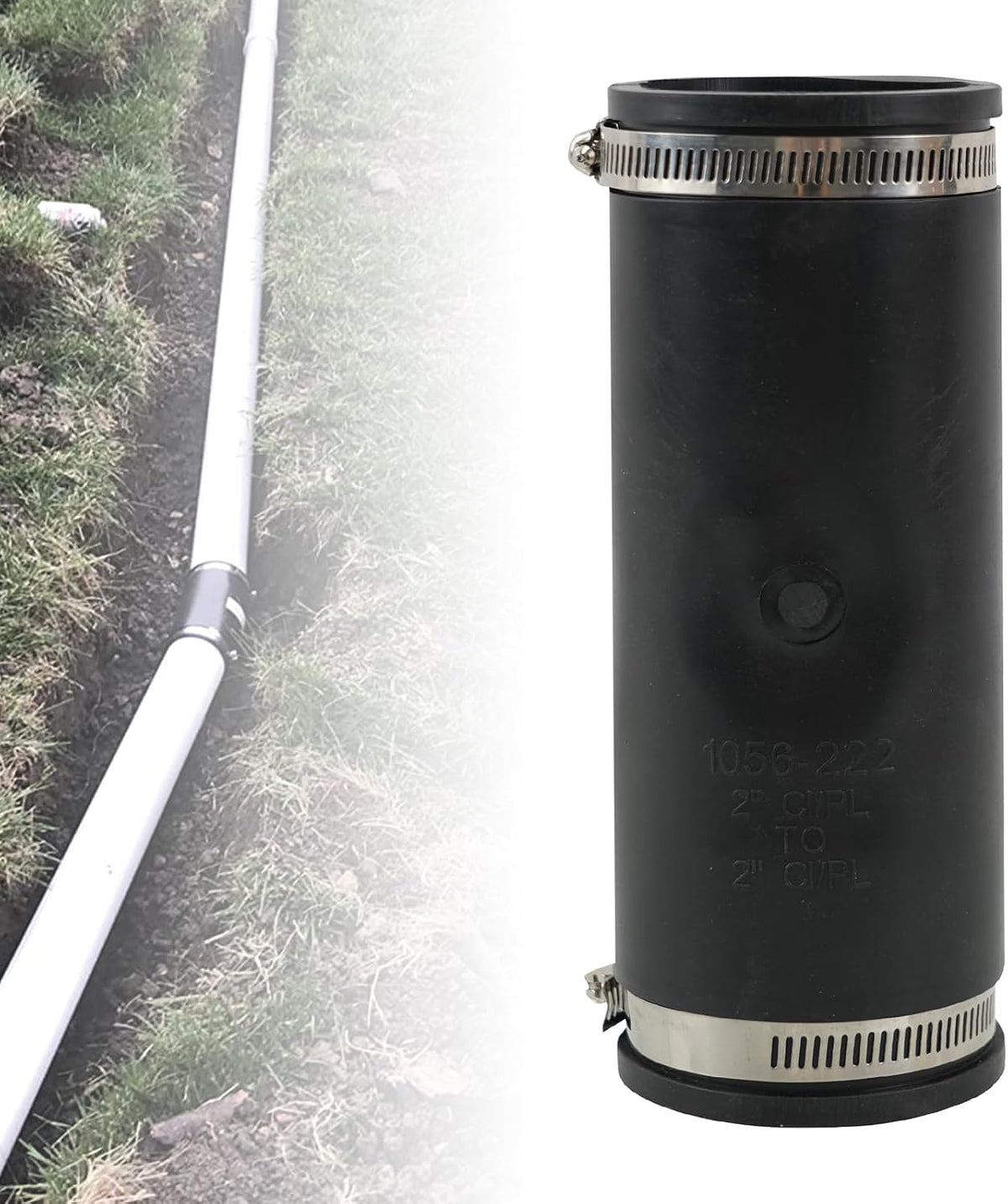 RULLINE Flexible Pipe Coupling 2” to 2” Extra-Long Connector XL 1056-222