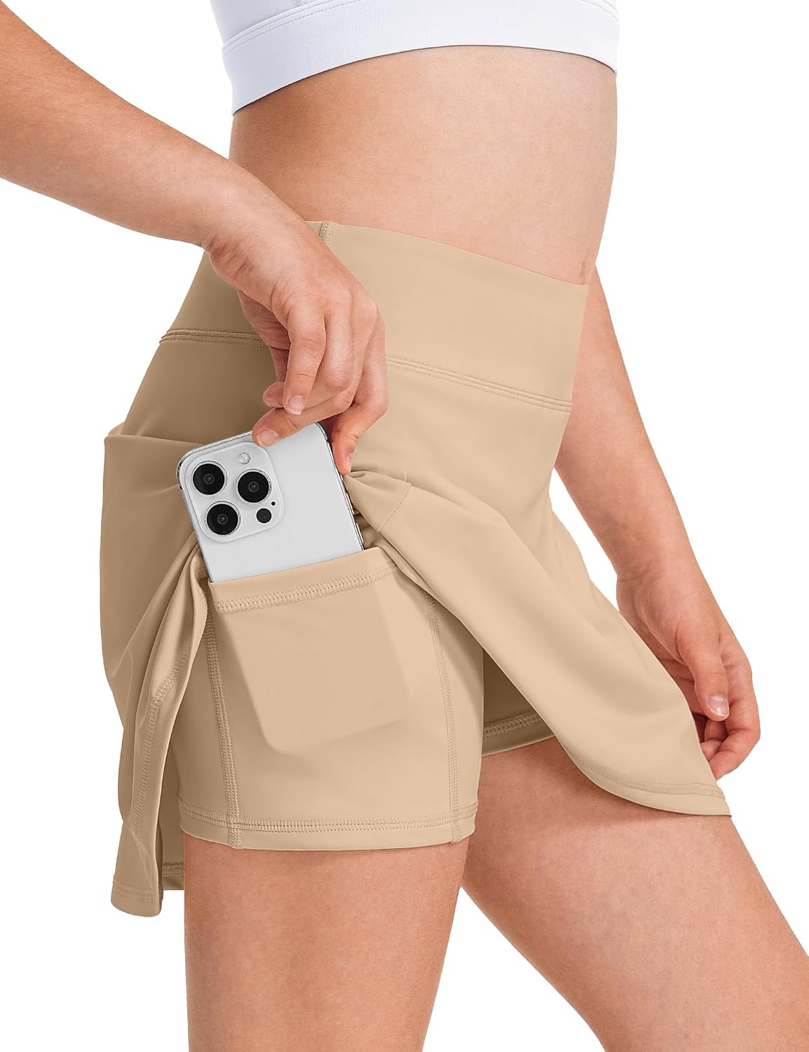 Girls Tennis Skirt with Shorts High Waist Athletic Skort | With Pockets Golf Cheer Running 7-14 Years