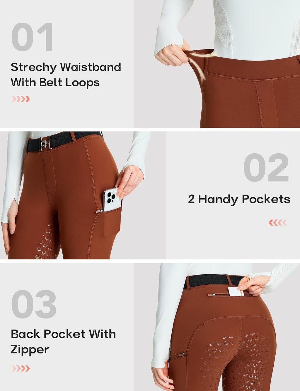 Women Fleece Horse Riding Pants Full Seat Equestrian Breeches