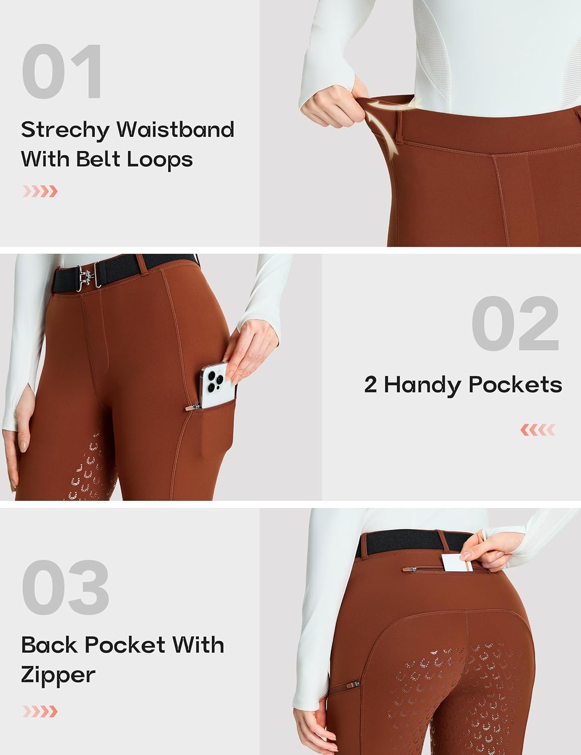Women Fleece Horse Riding Pants Full Seat Equestrian Breeches