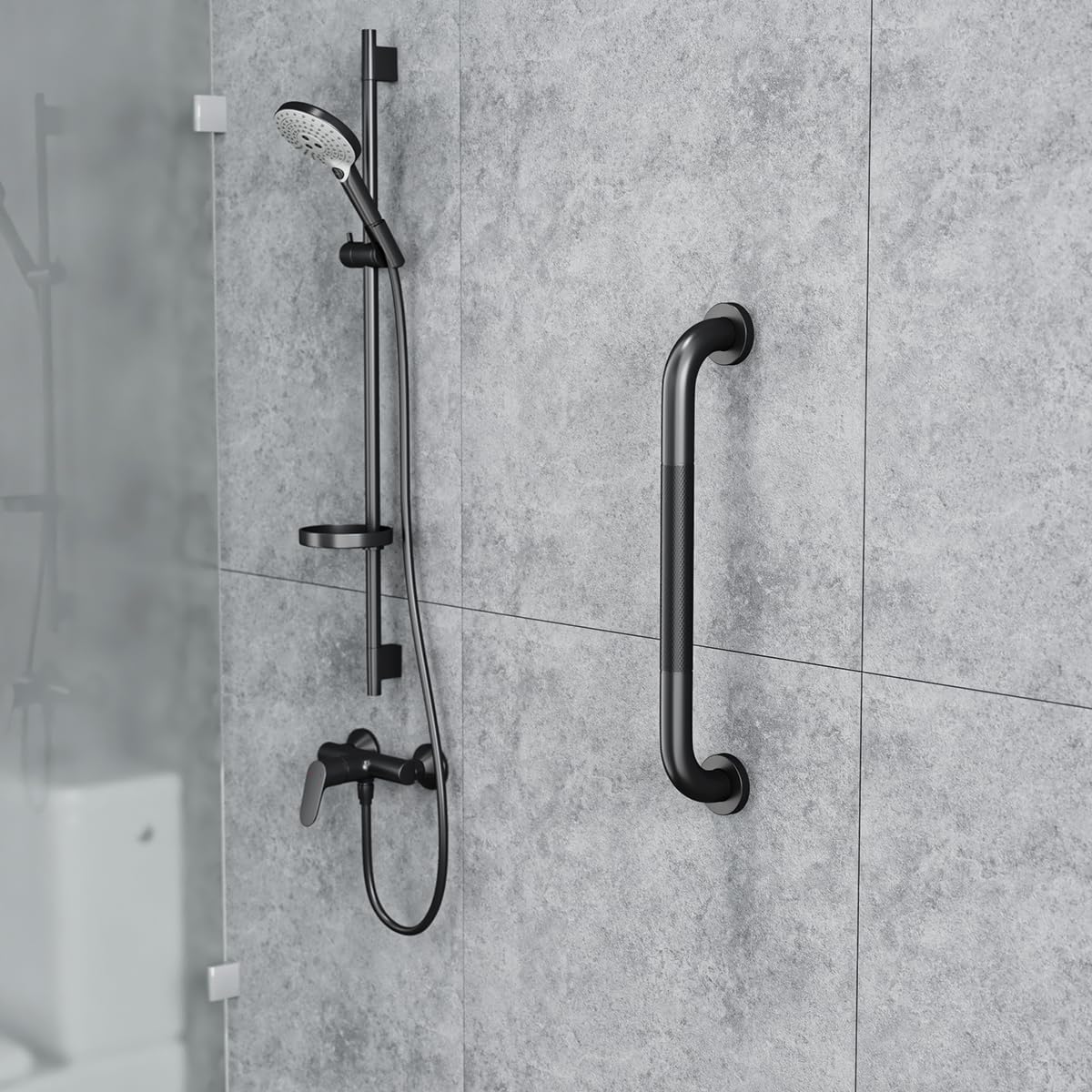 2 Pack Shower Grab Bar, 16 Inch Stainless Steel Bathroom Grab Bar with Anti-Slip Knurled Grip, Shower Handle Bath
