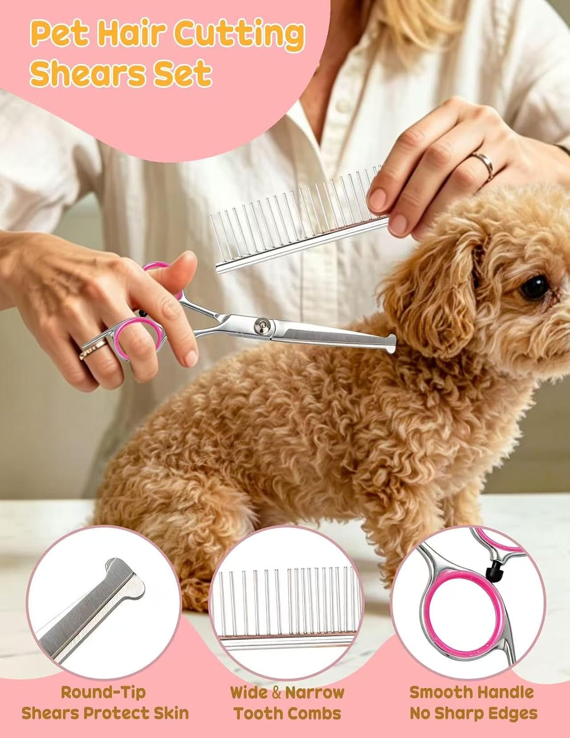 Dog Brush for Shedding 10 Pcs Set, Pet Grooming Kit Tools Pet Nail Clippers Nail Files Flea Comb, Pet Undercoat Long