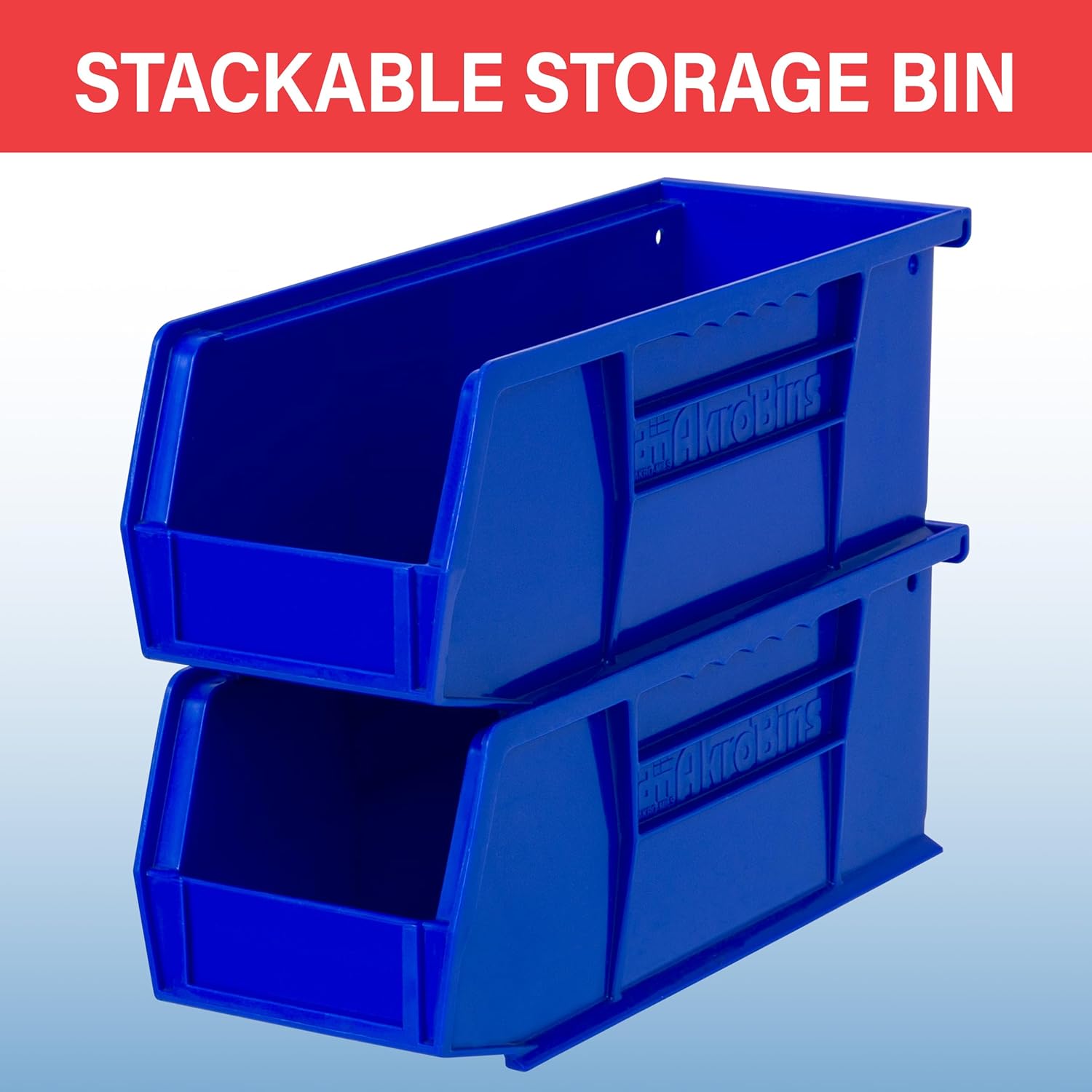 30224 AkroBins Plastic Storage Bins, 11"x 4"x 4", Red, 12-Pack | Space-Saving Stackable Bins for Garage, Pantry