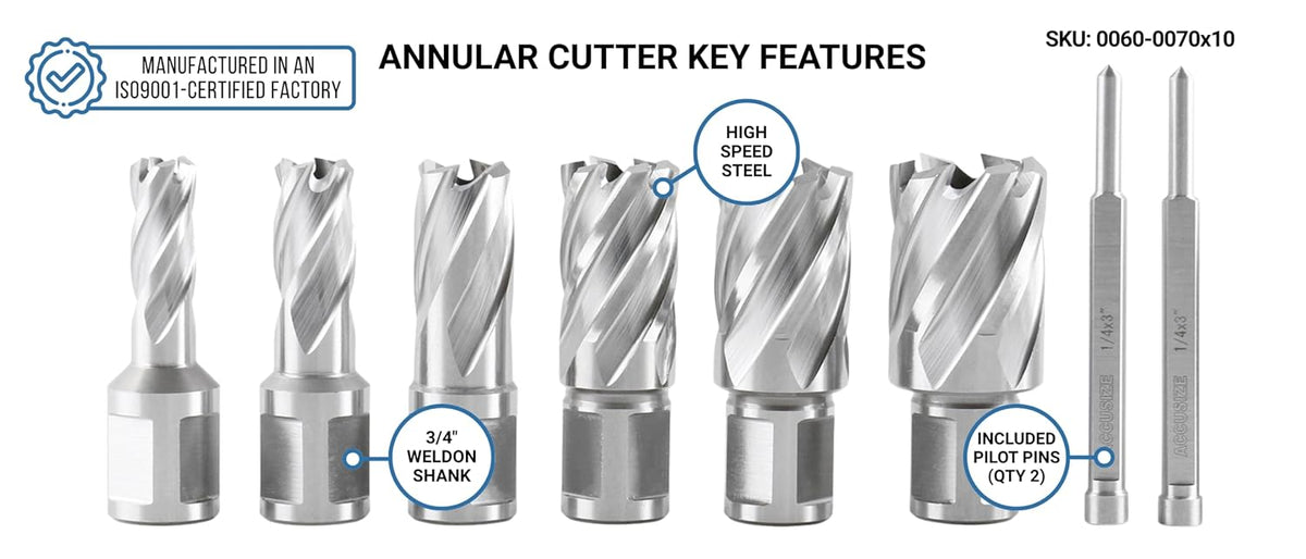 Accusize HSS Annular Cutter Set, HCS1-0000