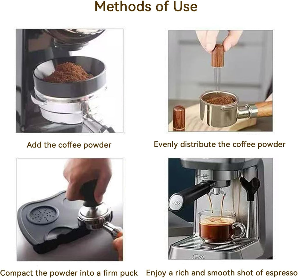 54mm Espresso Tamper Set Espresso Accessories Kit with Adjustable Spring-Loaded Tamper, Stainless Steel WDT Tool and