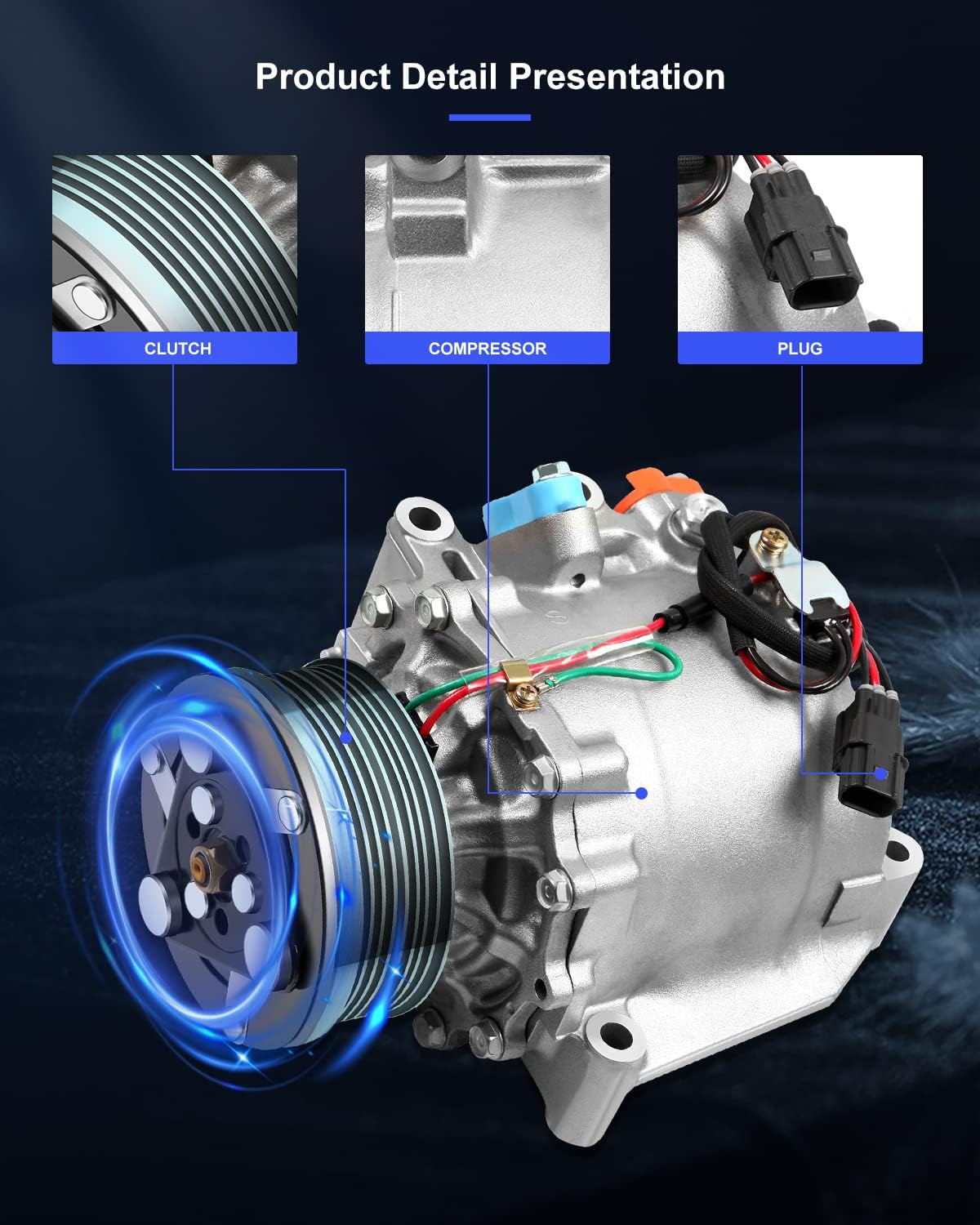 ECCPP AC Compressor 2006-2011 Fit for Honda Civic 1.8L