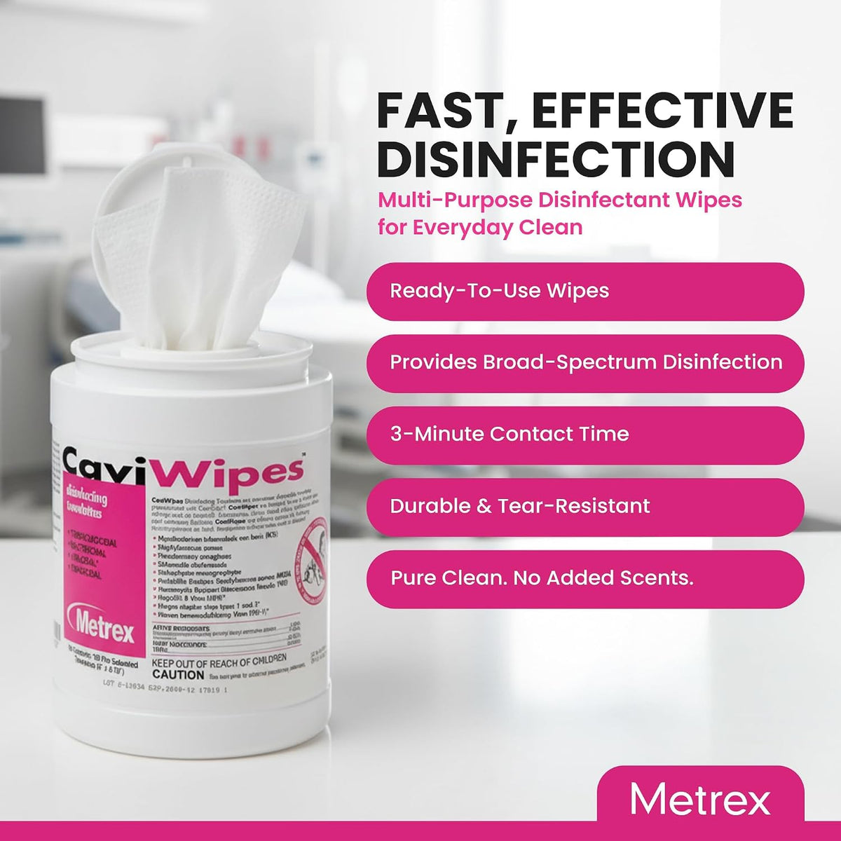 CaviWipes Disinfecting Wipes, 160 Ct Canister, 1-Pack