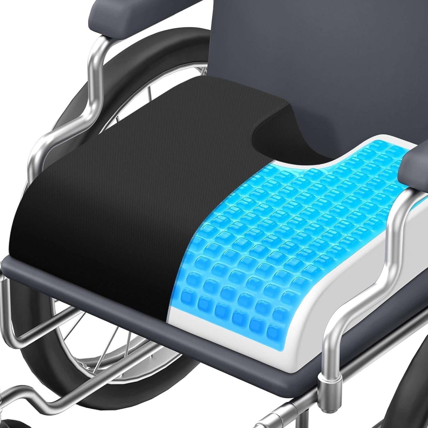 Seat Cushion, Gel Wheelchair Seat Cushion, Black