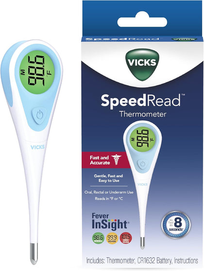 SpeedRead Digital Thermometer for Baby, Kids & Adults, Color-Coded Readings, Oral, Baby Rectal Thermometer or Under
