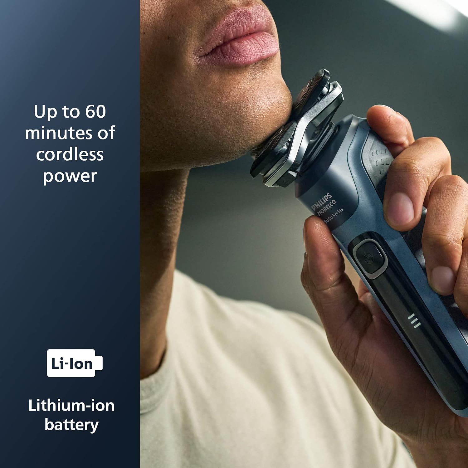 Philips Norelco 5400 Electric Shaver, Storm Blue | 45 Self Sharpening SteelPrecision Blades, 360° Flexible Heads