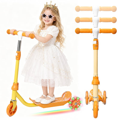 3 Wheel Kids Scooter for Boys & Girls Ages 3-7, Colorful LED Light-Up Wheels, 3-Level Adjustable Handlebar