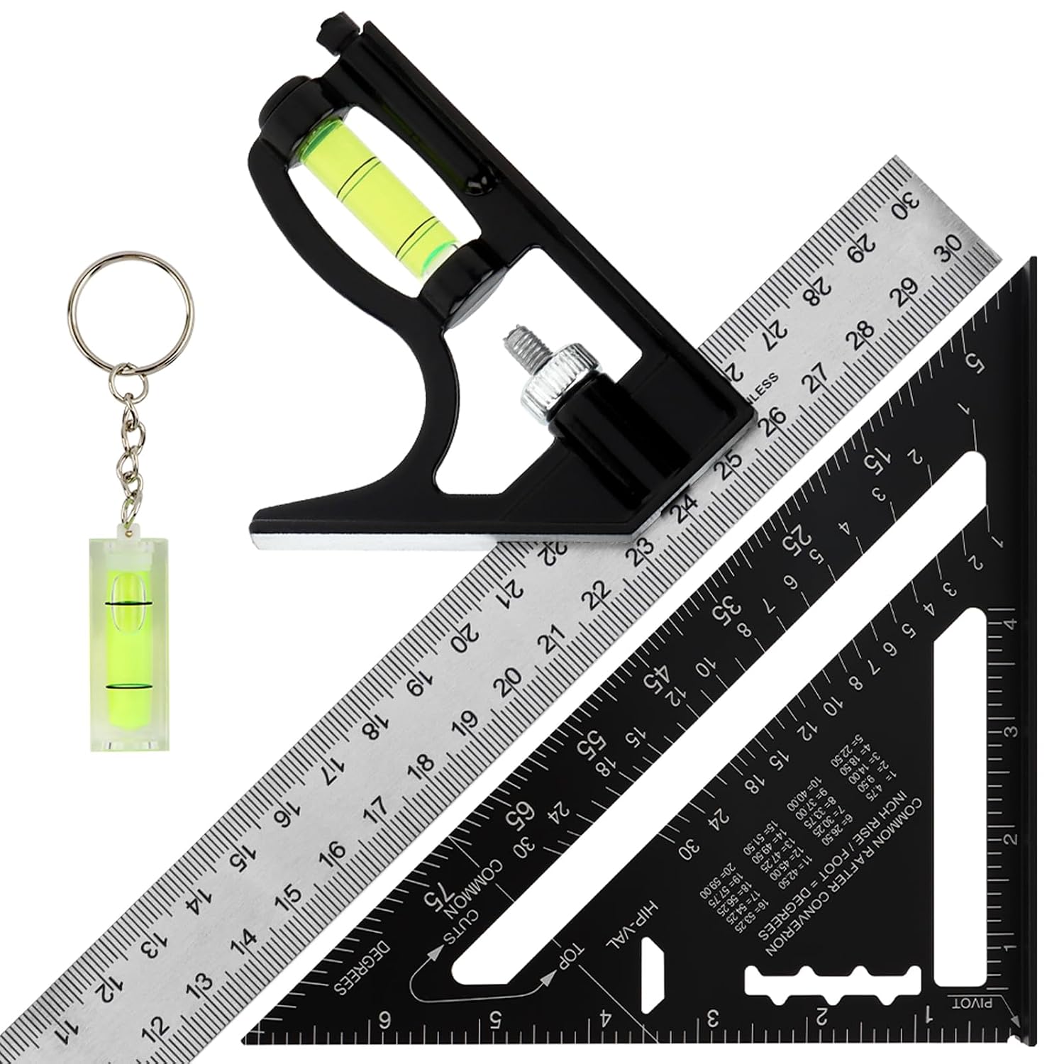 Combination Square Woodworking Ruler 7inch Carpenter Square Wood Working Tools 12 in Combination Squares Combo