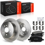 A-Premium 11.72 inch (297.8mm) Rear Solid Brake Rotors and Ceramic Pads Kit