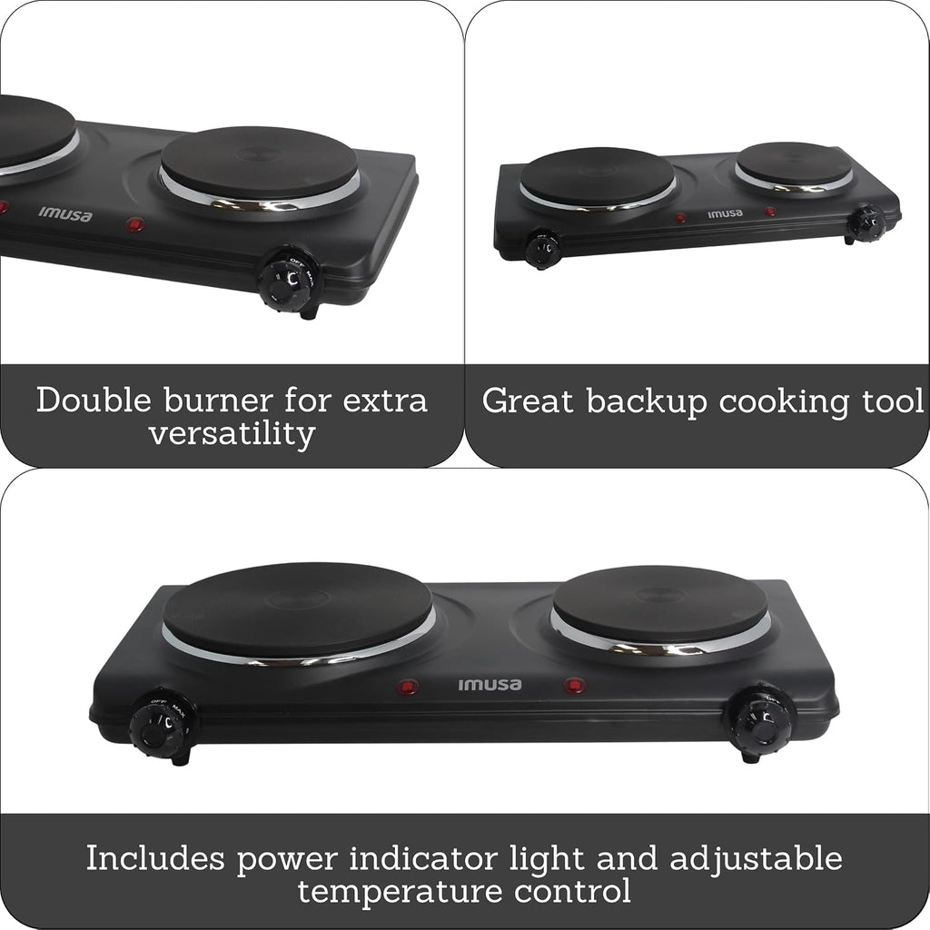 Double Electric Hot Plate, Black