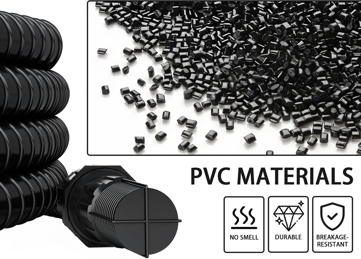 1" Suction Hose Kit with Check Valve, PVC Water Intake Hose Set, Flexible Tubing Easy to Install for Water Pump Well