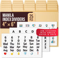 4x6 Index Card Dividers with Tabs, Recipe Card Box Organizer Dividers 4 x 6 | 25 Heavyweight 4x6 Dividers With Tabs