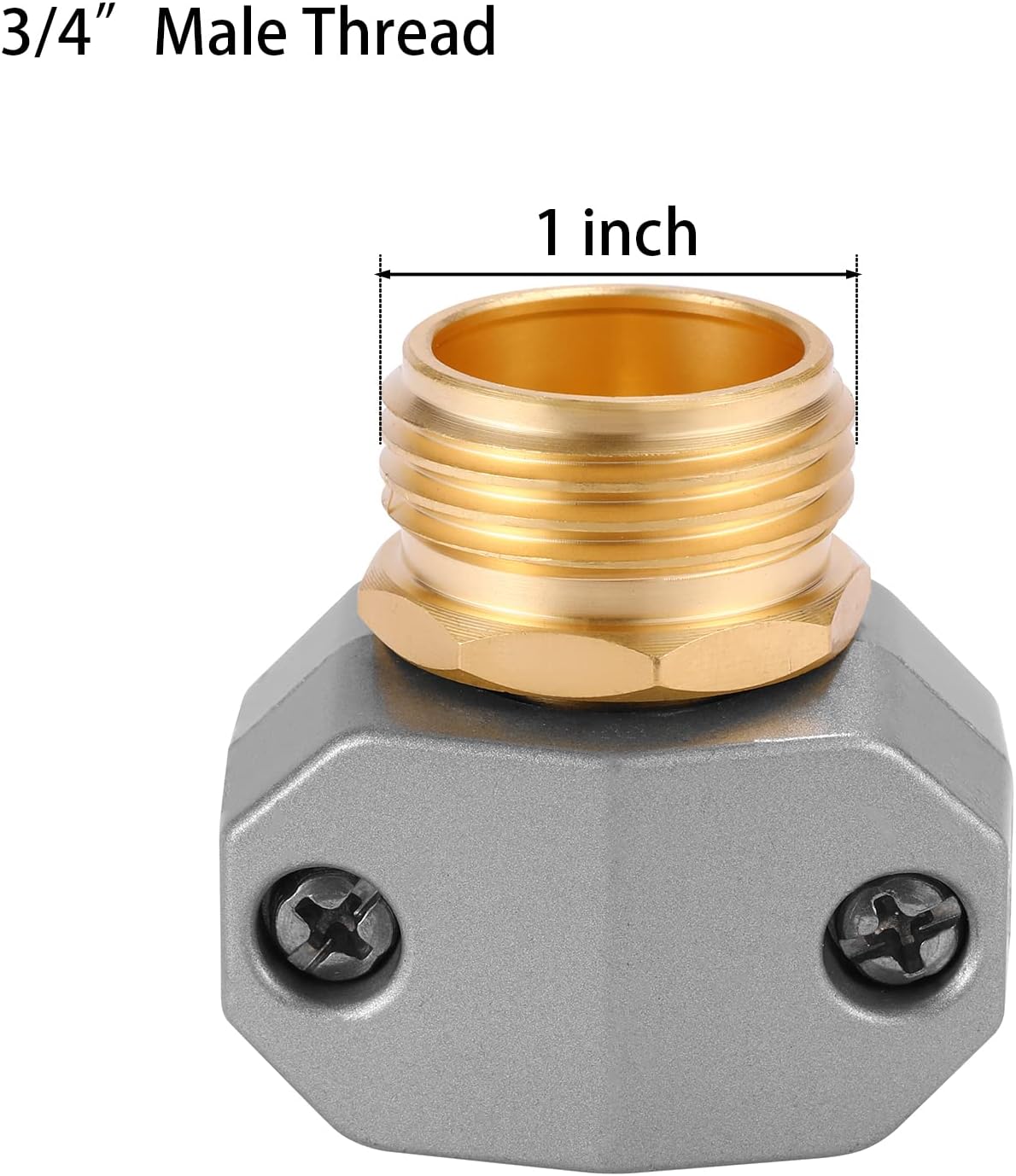 Male Coupling, Fits 5/8-Inch and 3/4-Inch Garden Hose Repair Fitting