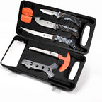 Hunting Deer Knife Set Field Dressing Kit | Game Processor Set, 8 pieces, Blue Handle