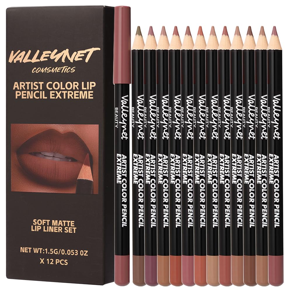 12-Color Lip Liner Set – Matte Lip Pencils for Ombre & Gradient Lips, Long-Lasting, Smudge-Proof, Hydrating Lip Liner