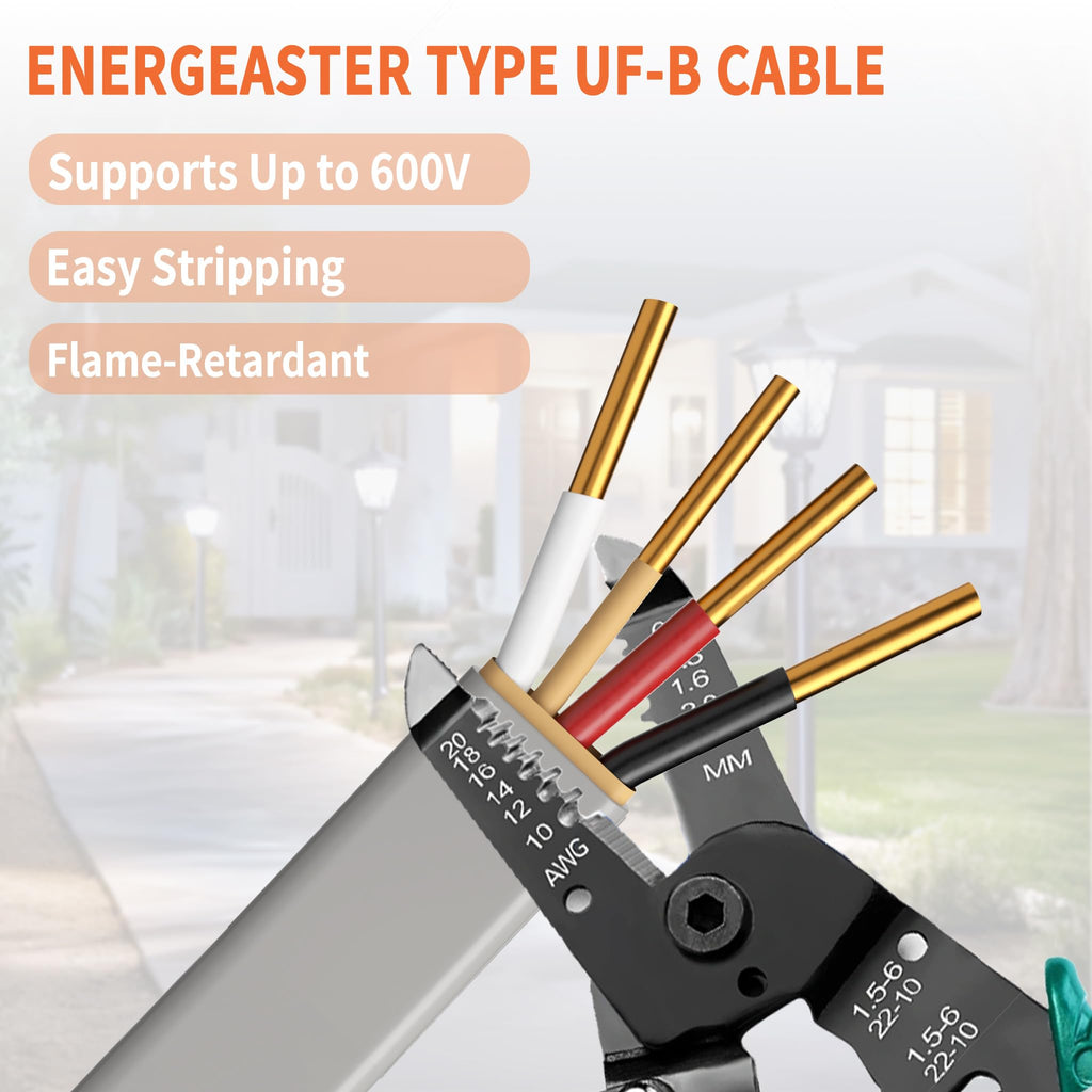 Energeaster 12/3 UF-B 25FT Solid Underground Feeder Direct Burial Cable