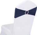 50 PCS Spandex Stretch Chair Sashes Bows for Wedding Reception- Universal Elastic Chair Cover Bands with Buckle
