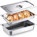 3 Pack Full Size Hotel Pan with Lid, 2.6 Inch, 4 Inch