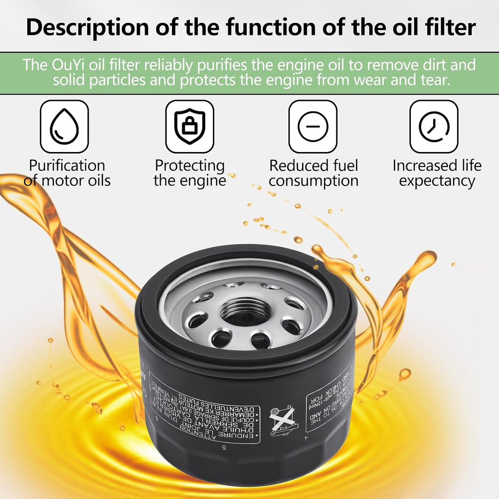 49065-0721 Oil Filter Fit for Kawasaki 49065-7007 Kohler KH-12-050-01-S KH-12-050-08 Cub Cadet CH11-CH16 CH18-CH26 CV15-CV26 22-24 HP engines,Craftsman,Toro,Troy Bilt Lawn Mower Oil Filter (1pc)