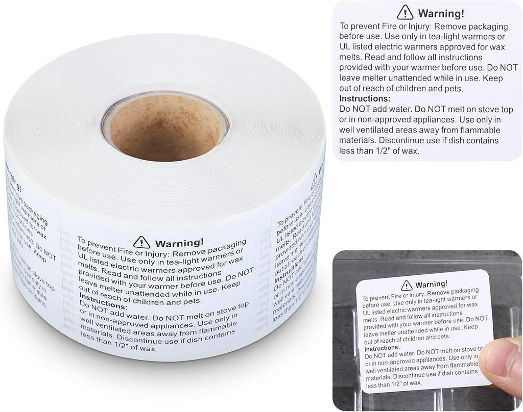 600 Pcs Wax Melt Warning Labels, Candle Warning Labels for Clamshell | Labels for Clamshell, Wax Melt Molds, Melt