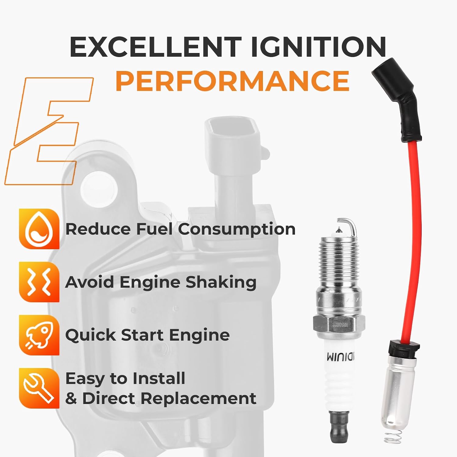 Ignition Coils & Iridium Spark Plugs & Wires Set Fit for Chevy Silverado Tahoe Suburban Avalanche Express GMC Sierra