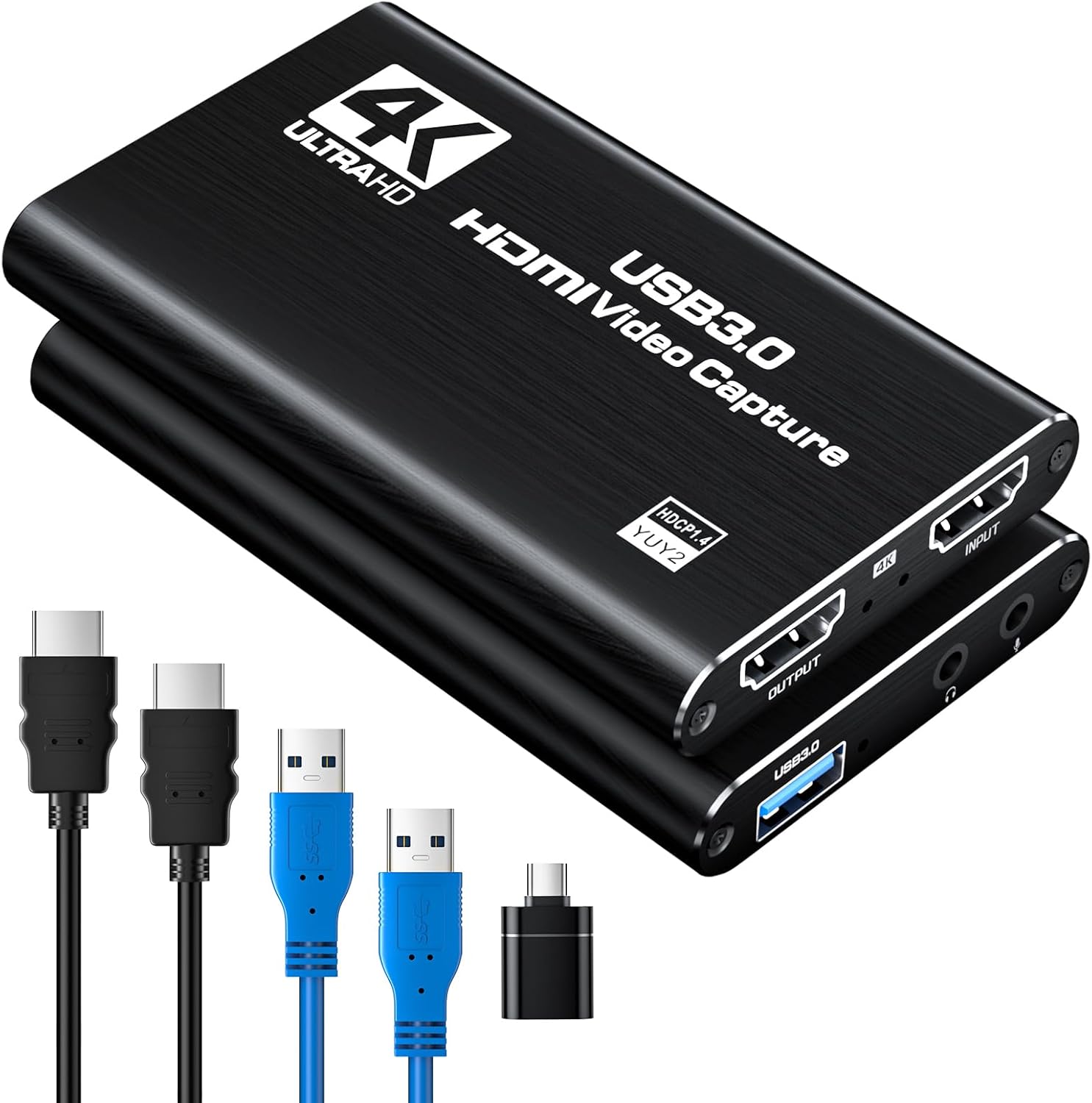 USB 3.0 HDMI Capture Card, 1080P 60FPS Capture with 4K Pass-Through | 2K 30FPS/1080P 60FPS capture and streaming with