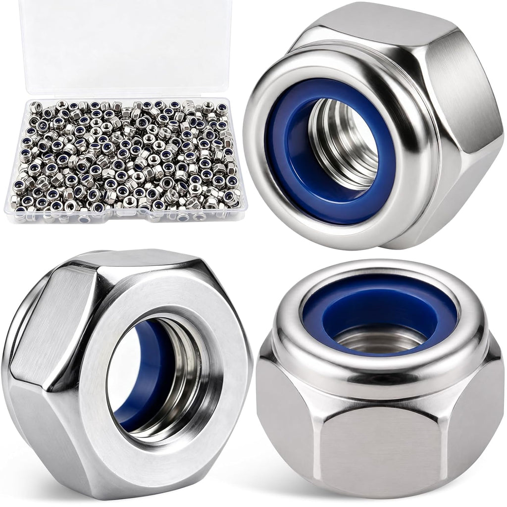 M3-0.5 Lock Nut 330Pcs Stainless Steel Nylock Locking Nuts with Washer