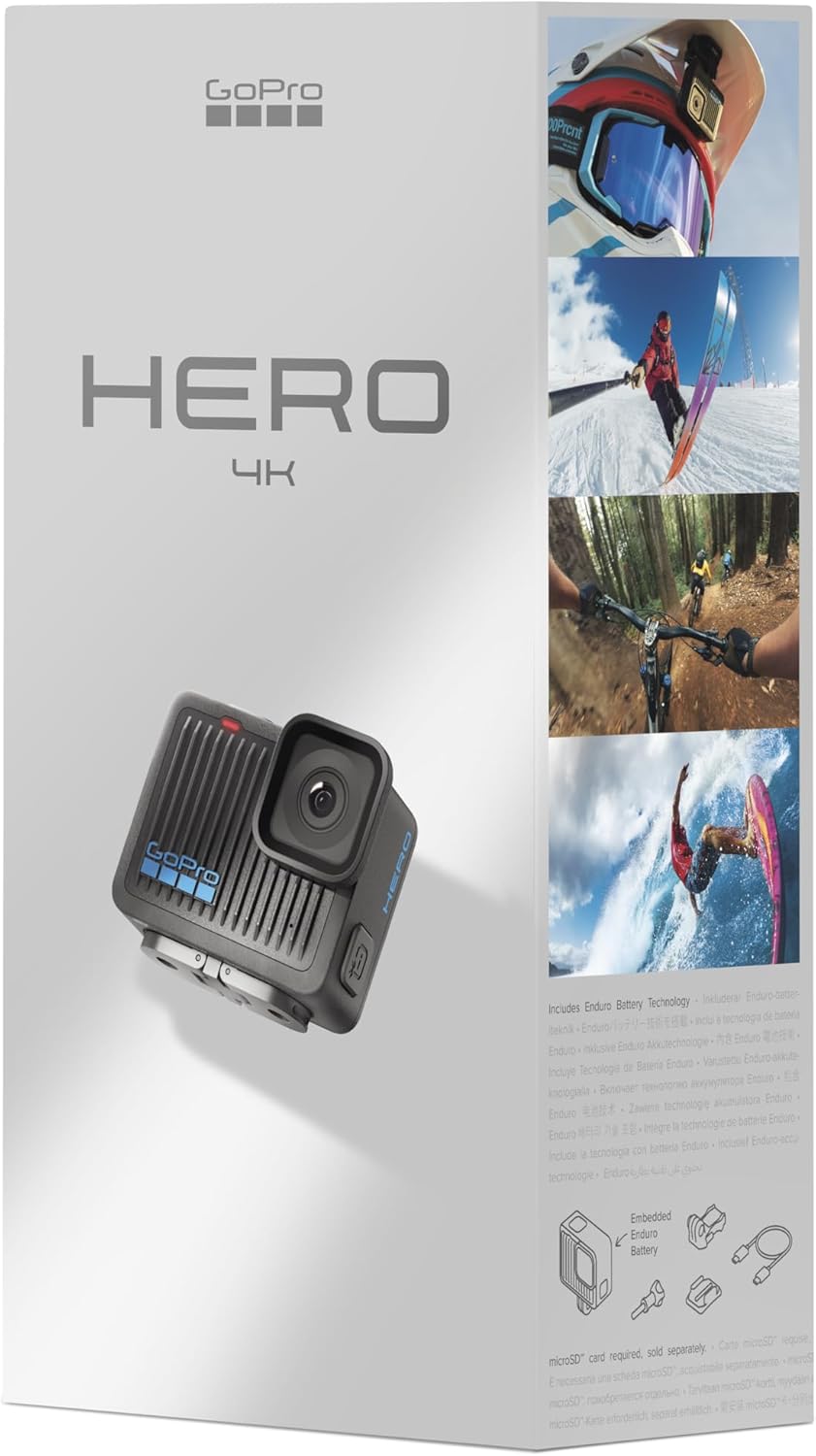 Hero - Compact Waterproof Action Camera with 4K Ultra HD Video, 12MP Photo, Touch Screen